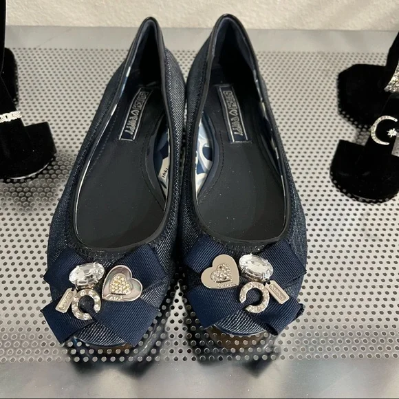 Coach Poppy Caper Navy Ballet Flats Size 6.5 - Picture 2 of 8